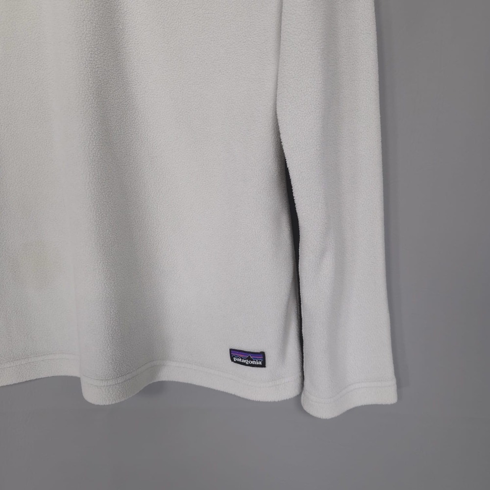 Patagonia Women's SMALL Micro D Fleece Sweater Cream 1/4 Zip Outdoor ESPN Logo - Picture 8 of 9